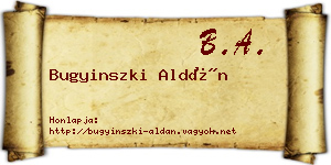 Bugyinszki Aldán névjegykártya